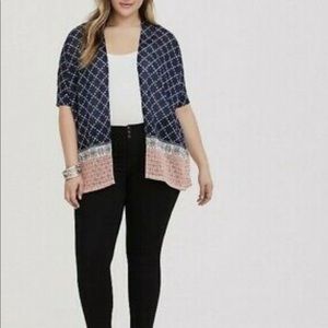 Torrid Open Duster Border Print cardigan Style 11386623 Torrid Size 4